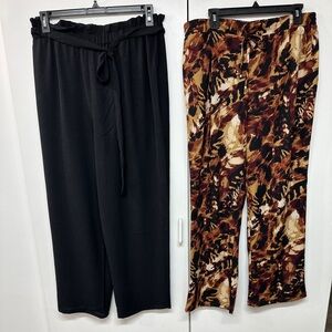 New bundle!  Stylish Women's Black and Animal Print Brown Pants Set